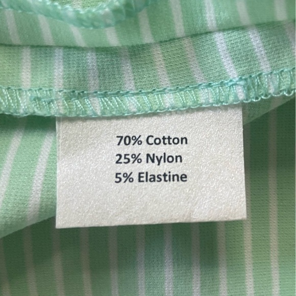 Sara Campbell Mint Green White Stripe Classic Scalloped Sleeveless Mini Dress XS - Picture 8 of 10